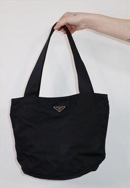 Prada black nylon hand bag