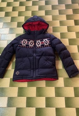 Evisu Jeans Duck Down Puffer Jacket with Detachable Hood