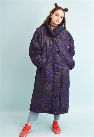 80'S RETRO ATHLEISURE PUFFER LONG PARKA COAT