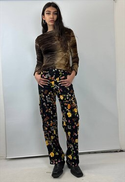 Vintage y2k D&G floral cargo style pants 