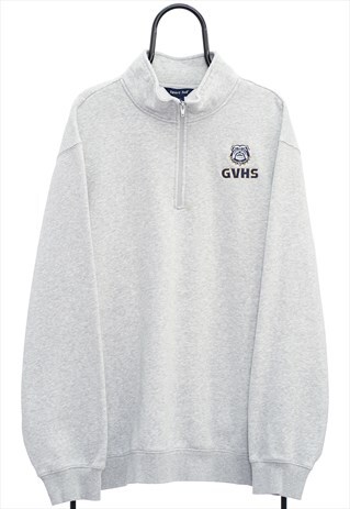 Vintage GVHS Grey Quarter Zip Sweatshirt Womens