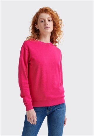ALCOTT FUXIA BASIC ROUND NECK SWEATSHIRT
