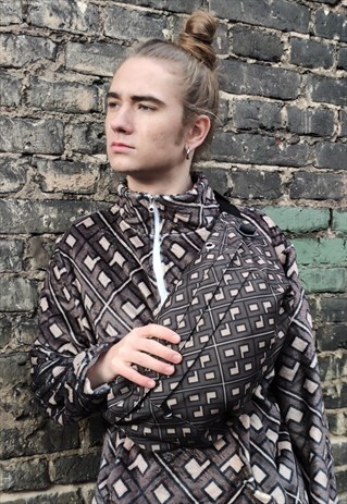 69 PRINT MESSENGER BAG RETRO LOGO CROSS BODY BAG IN BROWN