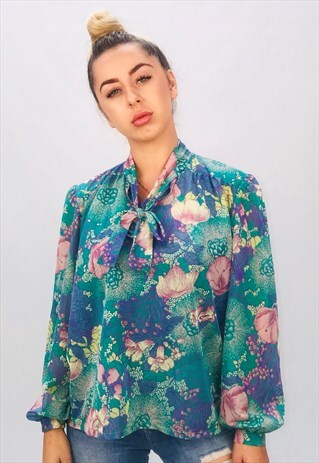 VINTAGE OVERSIZED PATTERN BLOUSE