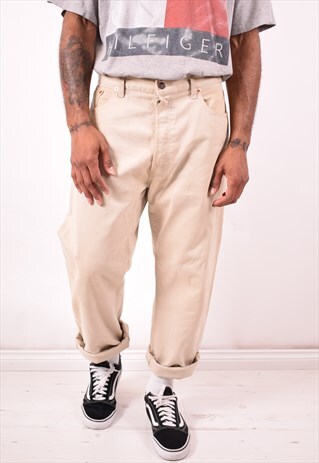 LEVI'S 551 MENS VINTAGE TROUSERS W38 L29 BEIGE 90S