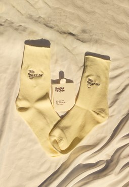 Grey Smiley Date Socks
