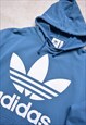 VINTAGE ADIDAS BLUE BIG LOGO OVERSIZE HOODIE