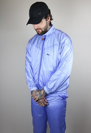 DEADSTOCK VINTAGE ELLESSE FULL TRACKSUIT IN PURPLE WITH LOGO