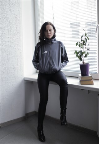 VINTAGE 90'S GREY TRACKSUIT TOP JACKET