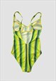 VINTAGE 90S SWIMSUIT BACKLESS ONE PIECE NEON IBIZA FESTIVAL