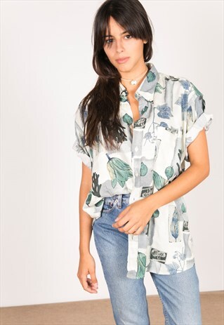 VINTAGE 80S BOYFRIEND SHIRT/ R763