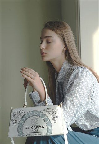 BISCOTTI PRINT TOTE BAG(CLEAR WATER)