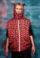HEART BOMBER JACKET HANDMADE REVERSIBLE EMOJI PUFFER WHITE