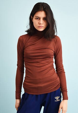 70'S RETRO LYCRA MINIMALIST TURTLENECK TEEN TOP