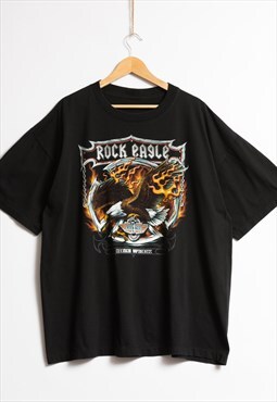 90 Vintage Graphic Print Rock Eagle Graphic T-Shirt 15634