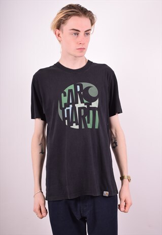 CARHARTT MENS VINTAGE T-SHIRT TOP MEDIUM BLACK 90S