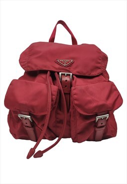 Vintage Prada Re-nylon backpack, tessuto vela, Red