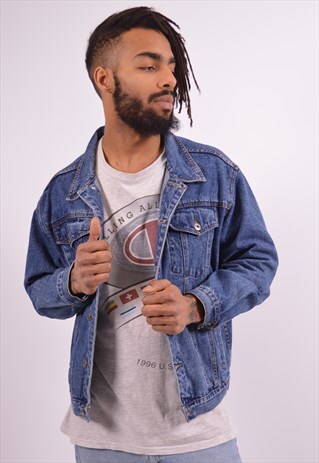 MENS VINTAGE DENIM JACKET MEDIUM BLUE 90S