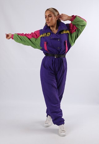 VINTAGE SPORTALM FULL SKI SUIT SNOW SPORTS UK 12 - 14 (9HW)