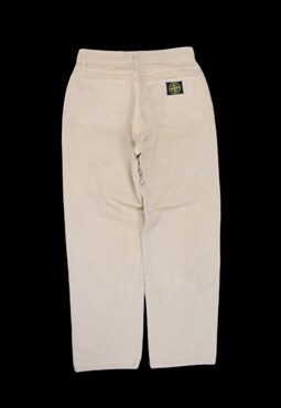 Vintage 90s Stone Island Straight-Leg Trousers in Cream