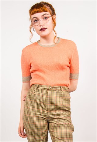 VINTAGE 70'S GEEK CHIC RIBBED KNIT TOP
