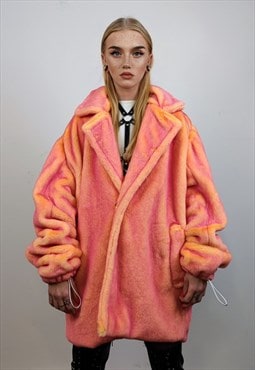 Luminous fur coat handmade 2in1 color changing fleece jacket