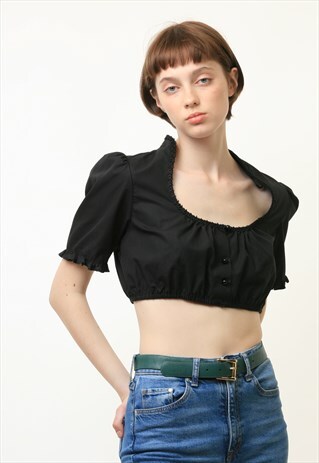 BAVARIAN OCTOBERFEST TYROL COTTON LACE CROP TOP 3947