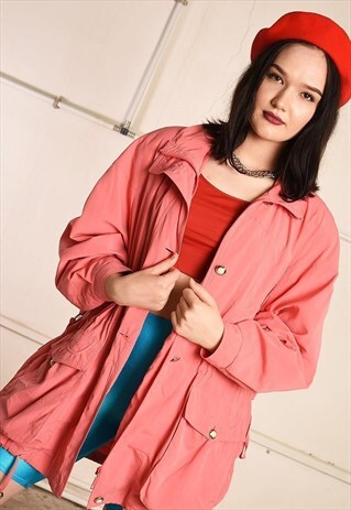 90'S RETRO PINK ATHLEISURE FESTIVAL GARM JACKET PARKA