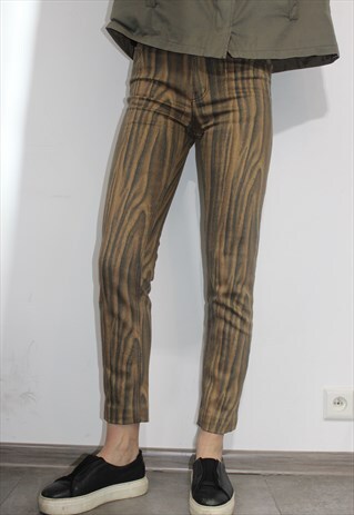 VINTAGE 90' OLDSCHOOL UNIQUE TREE SKINNY TROUSERS