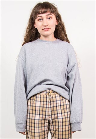 VINTAGE 90'S GREY OVERSIZED PLAIN SWEATSHIRT