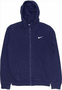 Nike 90's Swoosh Zip Up Hoodie Small Blue