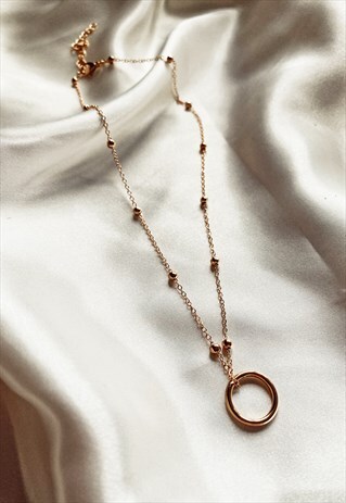 DYLAN GOLD BEADED CHAIN PENDANT NECKLACE