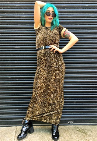 VINTAGE LEOPARD PRINT VELVET TWO PIECE