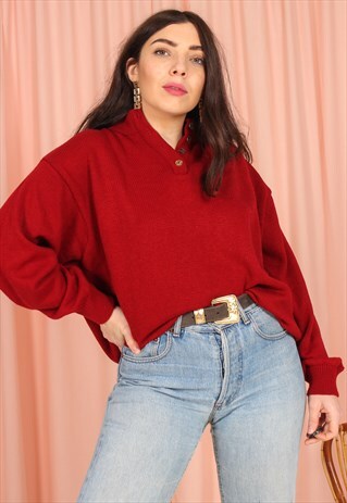 VINTAGE 90S JUMPER WITH GRANDAD COLLAR
