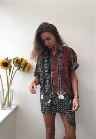 CRAZY PATTERN OVERSIZED RETRO VINTAGE UNISEX FESTIVAL SHIRT