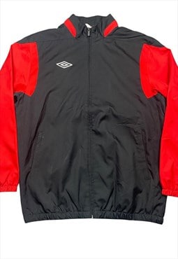 Umbro Vintage Men's Black & Red Windbreaker Jacket