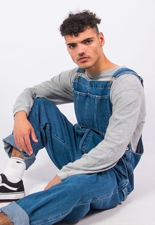 90S BLUE DENIM DUNGAREES