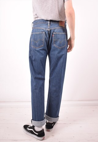 LEVI'S 501 MENS VINTAGE JEANS W32 L34 BLUE 90S