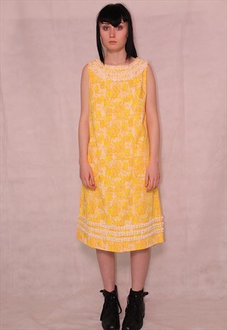 60S COTTON DRESS WITH OWLS