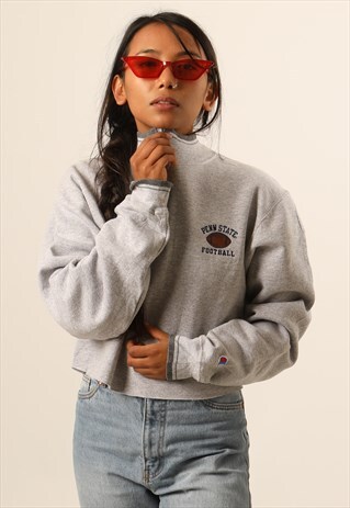 VINTAGE CHAMPION COLLEGE CROPPED 1/4 ZIP SWEATSHIRT