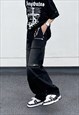 BLACK WASHED DENIM JEANS PANTS TROUSERS