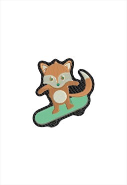 Embroidered Skateboard Fox iron on patch / sew on patch