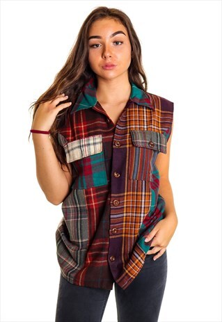 VINTAGE FLANNEL GILET SHIRT S850