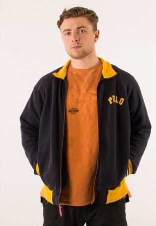 VINTAGE NAVY POLO SPORT RALPH LAUREN FULL ZIP SWEATSHIRT XL