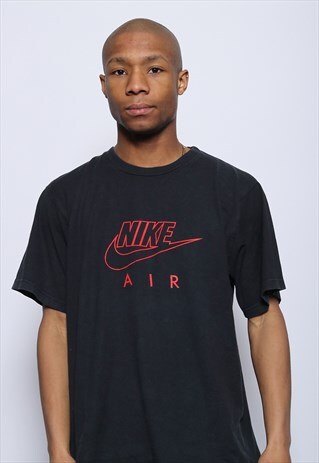 VINTAGE NIKE BIG SPELL OUT LOGO T-SHIRT BLACK