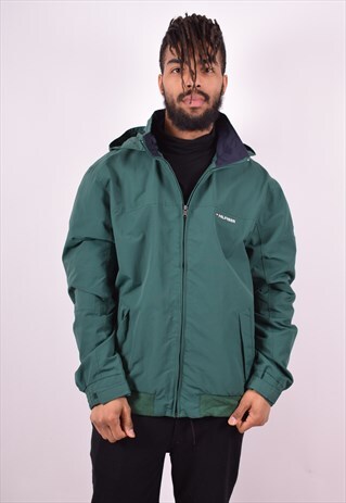 TOMMY HILFIGER MENS VINTAGE WINDBREAKER JACKET LARGE GREEN 9