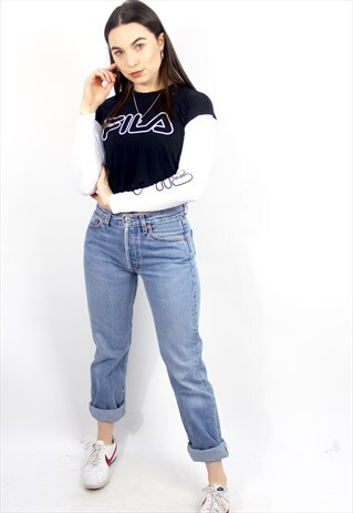 90'S RARE RETRO BLACK & WHITE CROPPED TOP