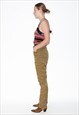 VINTAGE 90S SLIM TROUSERS IN KHAKI GREEN
