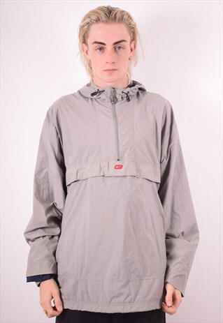 NIKE MENS VINTAGE PULLOVER JACKET XL GREY 90S
