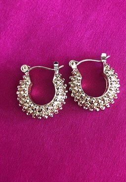 Gold plated chunky hoop earrings 